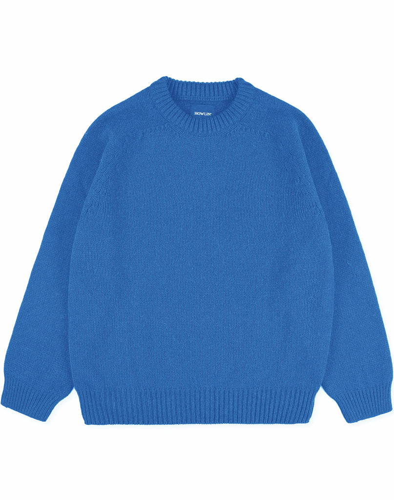 Howlin' Boxy Space knit sweater in bright blue wool.  Slide 1 of 2