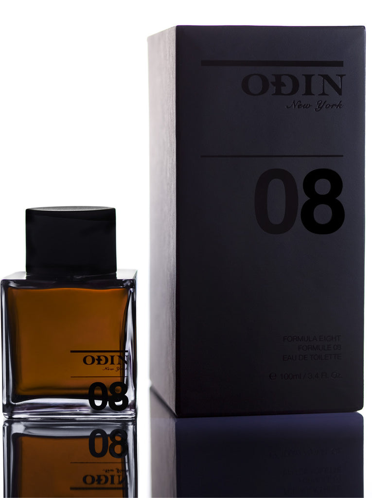 08 Seylon EDP photograph shows the black capped glass bottle with fragrance and black box 