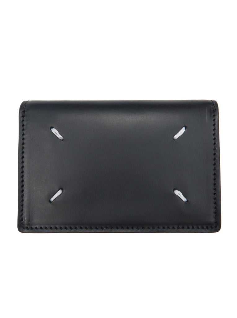 Calfskin Wallet with Exposed Button Closure
