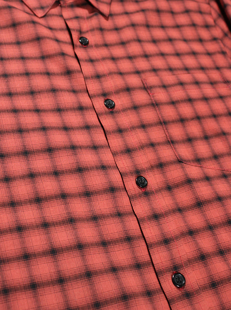 Red Check Button Down
