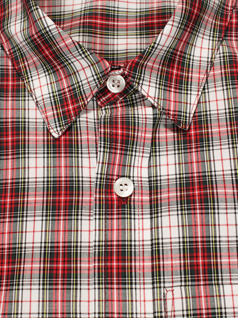 White and Red Check Button Down