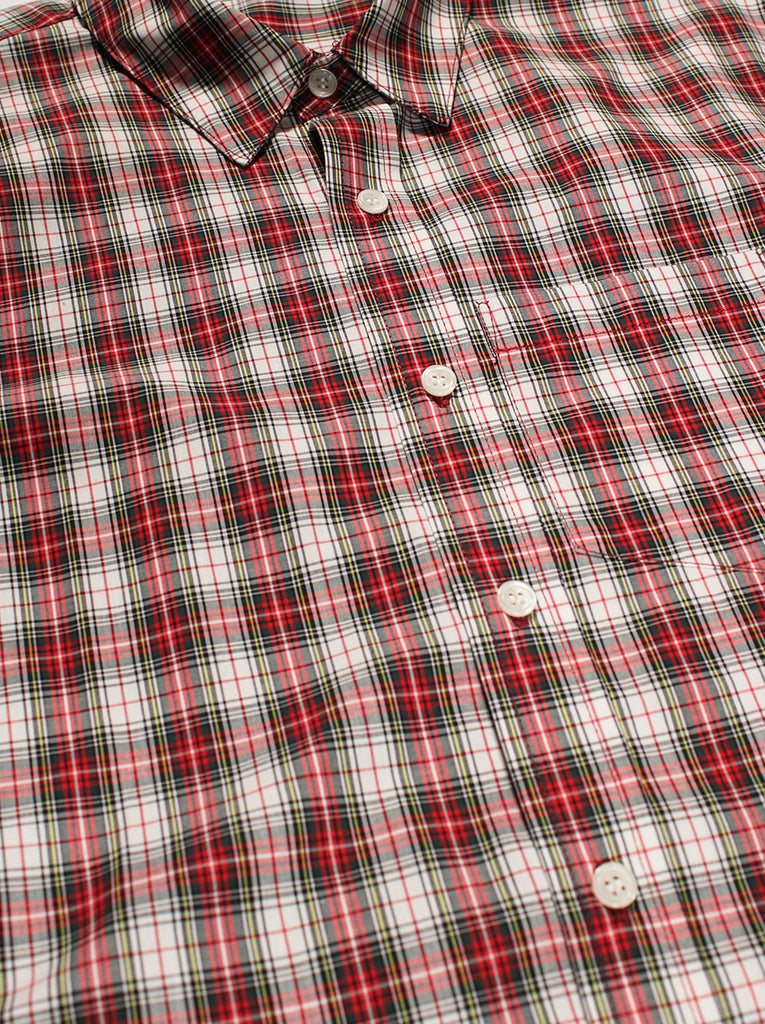 White and Red Check Button Down