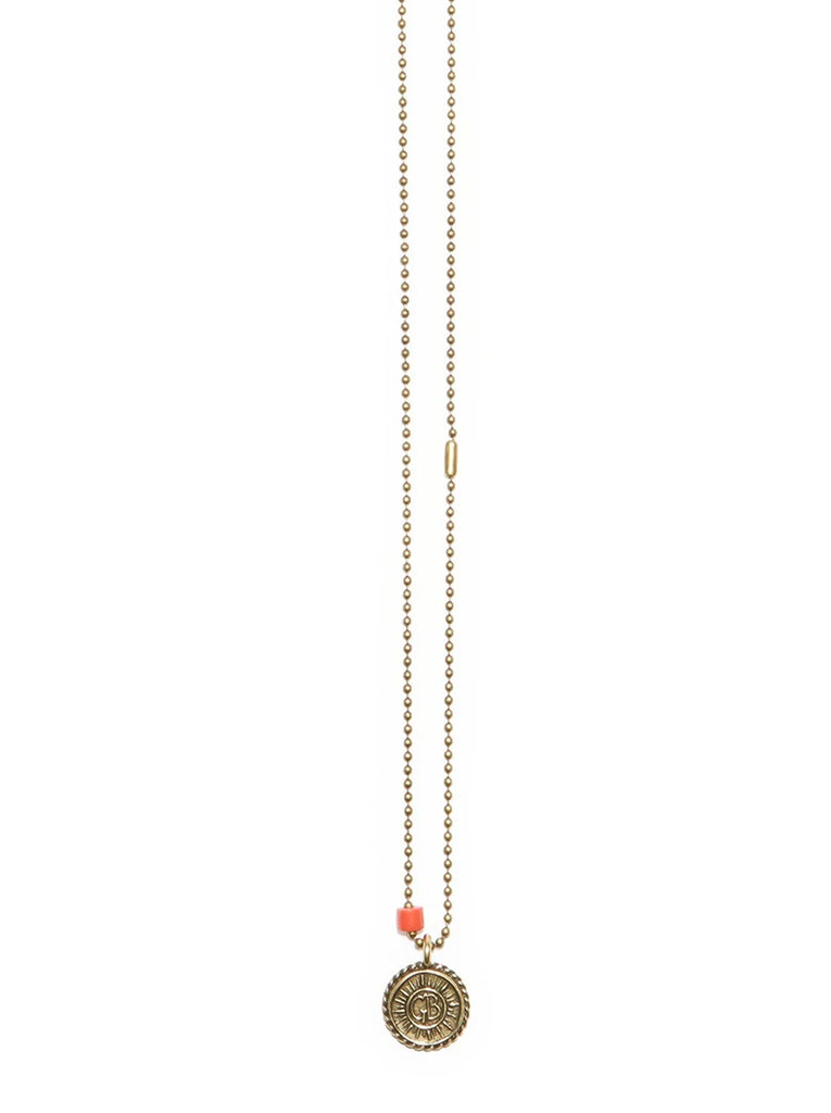 Greek Cross Charm Ball Chain Necklace